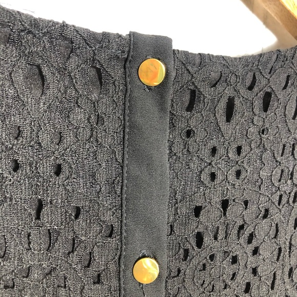 Cece black lace 3/4 sleeve top size S - Picture 7 of 8